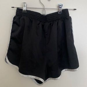 Satin style running shorts